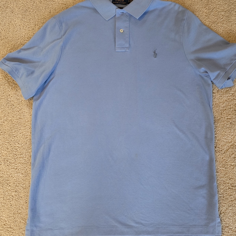 Polo by Ralph Lauren Light Blue Polo Shirt, Mens L